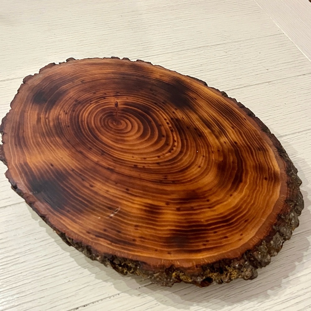 Rustic Live Edge Wood Riser-Plant Stand-Serving Platter Handmade - Picture 2 of 8